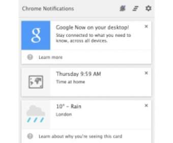 Google Now Cards будет доступен для браузера Chrome